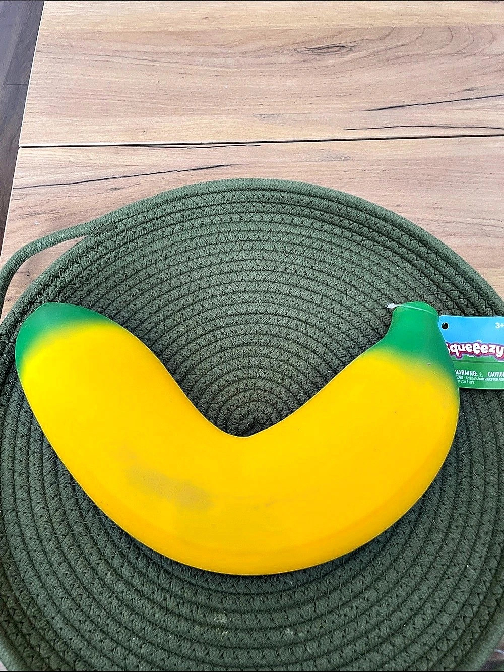 Squeezy Banana Squeeze Toy Yellow & Green NWT